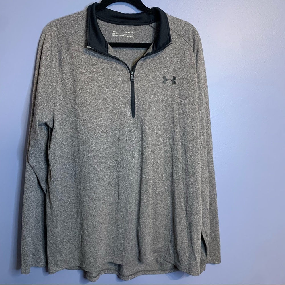 Under Armour HeatGear Gray Long Sleeve Quartezip - Size XL
